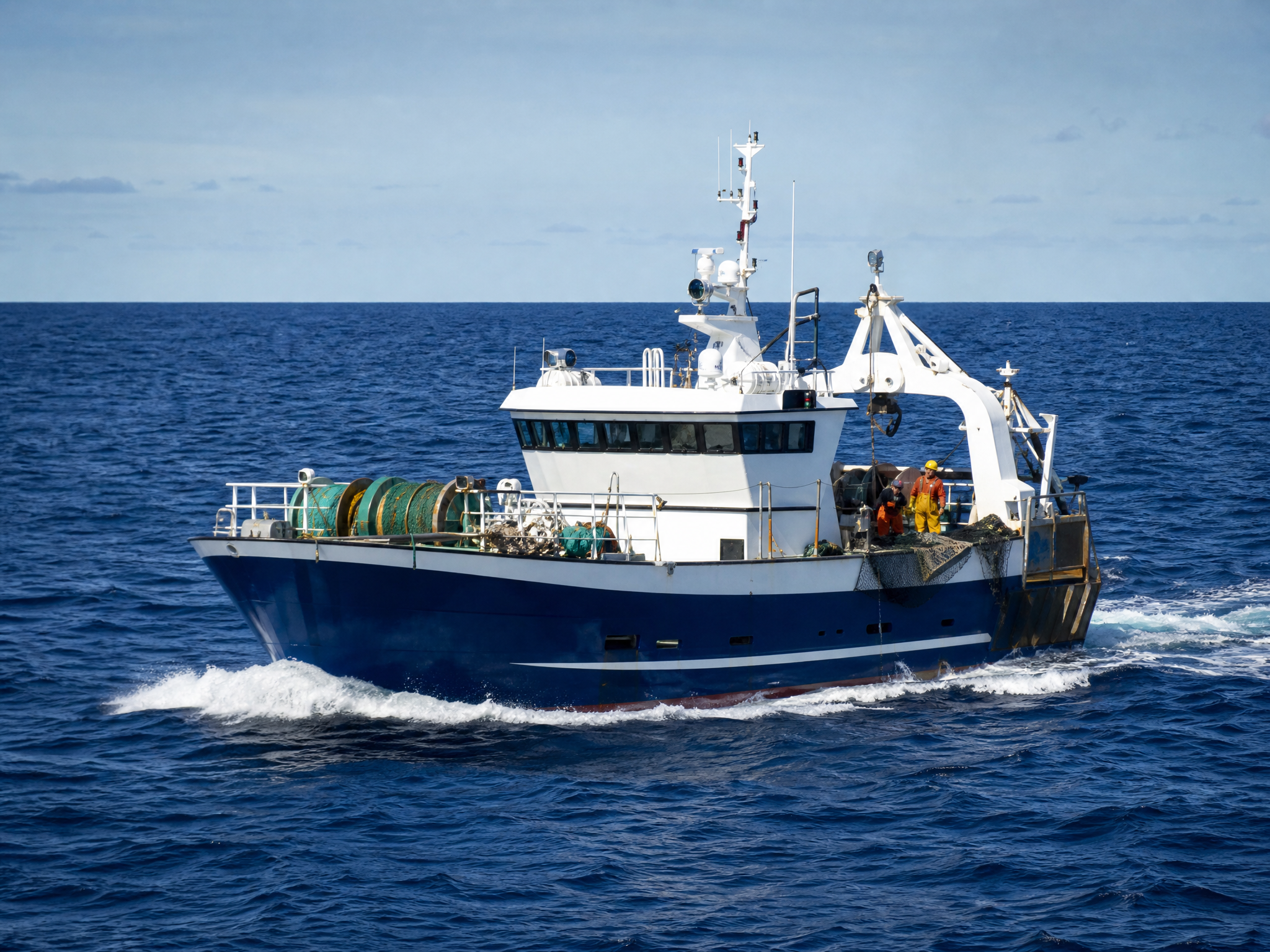 Marine vessel in ocean environment